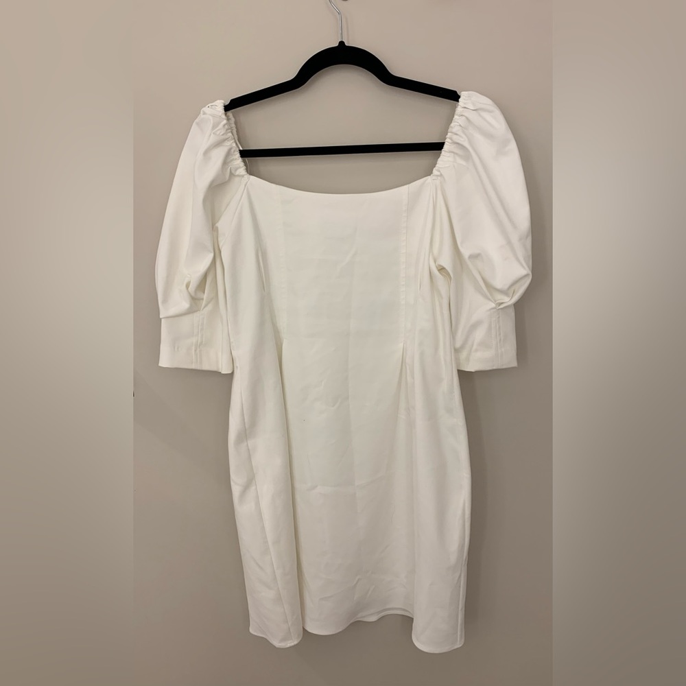 Zara white off shoulder balloon sleeve summer dress. NWT. Large